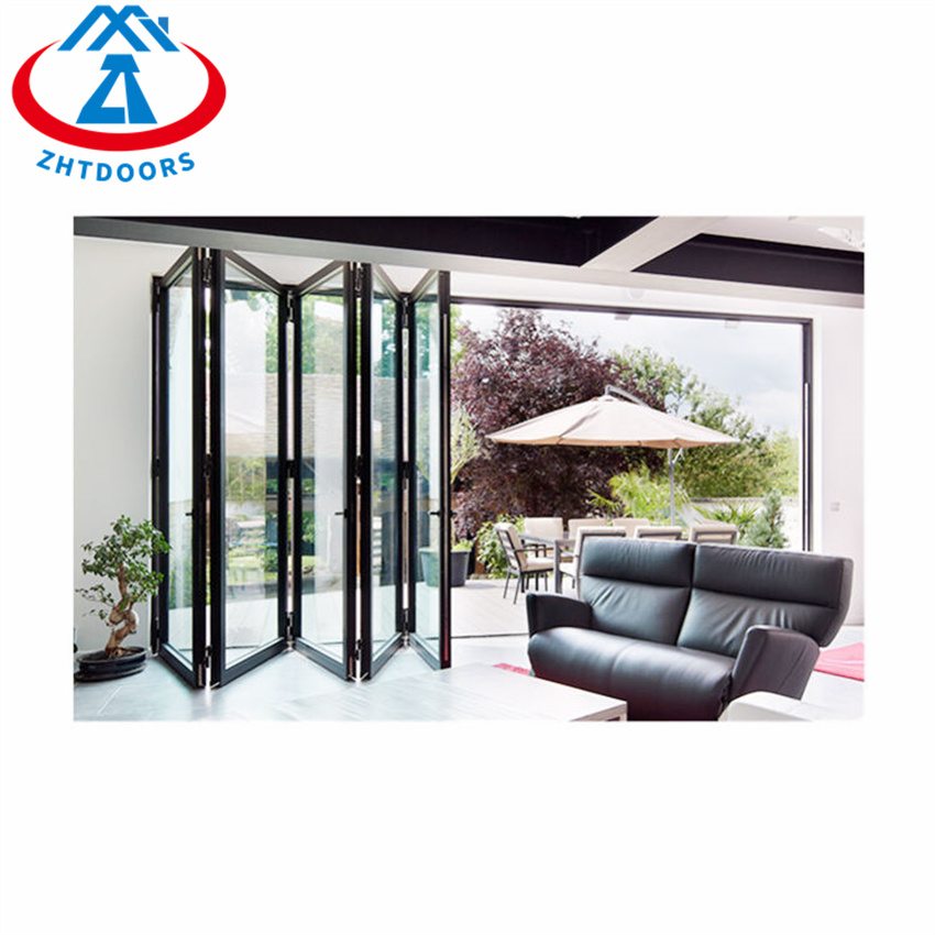 Double Glazing Bi Fold Door accordion Aluminum Glass Door
