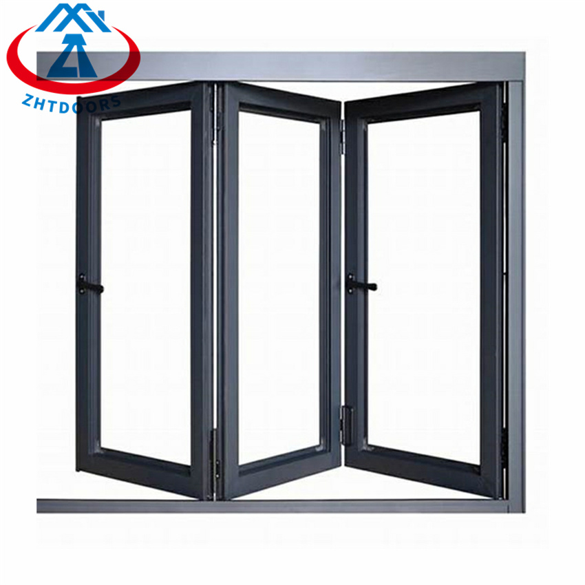 Double Glazing Glass Aluminum Horizontal Folding Door