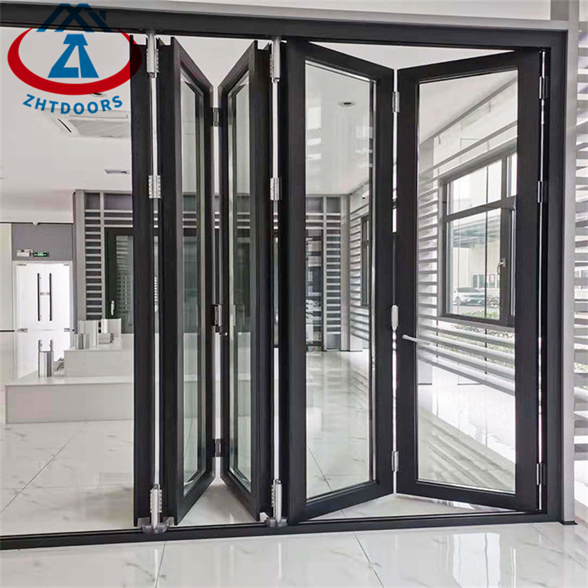 Exterior Aluminium Profile Bi Folding Tempered Door