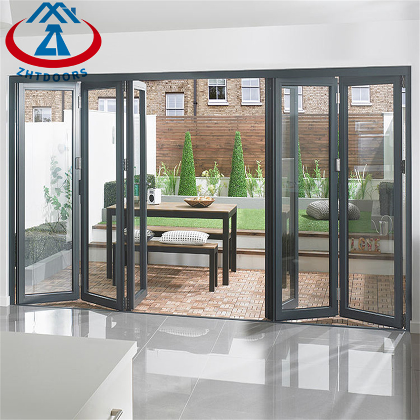 Exterior Aluminium Profile Bi Folding Tempered Door