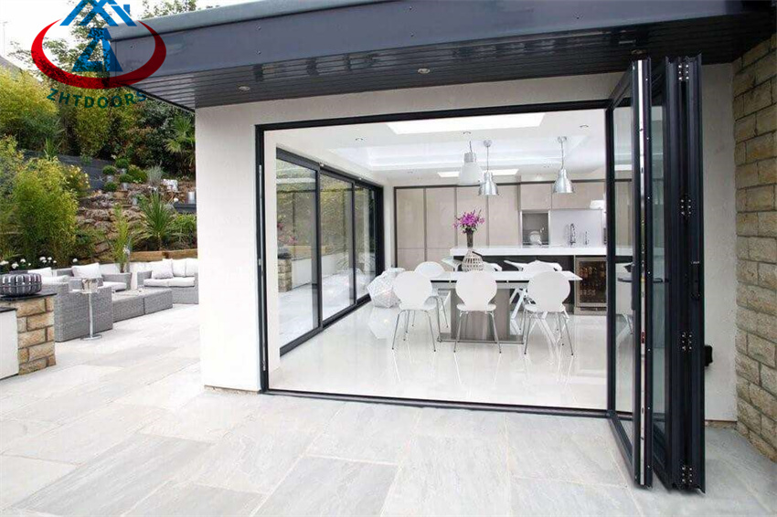 Glass Entrance Big View Floor To Ceiling Aluminium Folding Door