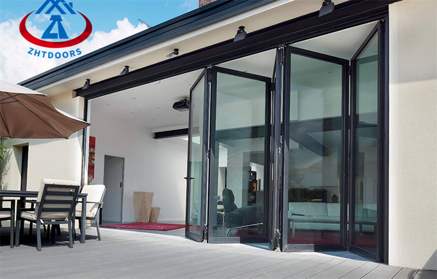 Glass Entrance Big View Floor To Ceiling Aluminium Folding Door