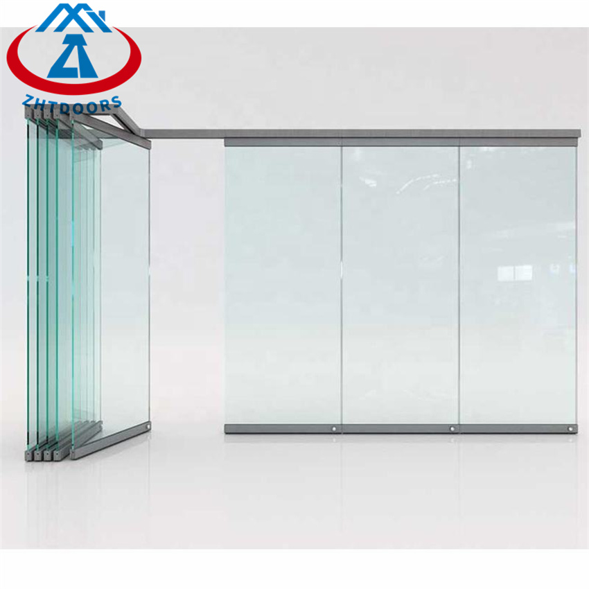 Top Sale Partition Frameless Aluminium Glass Folding Door