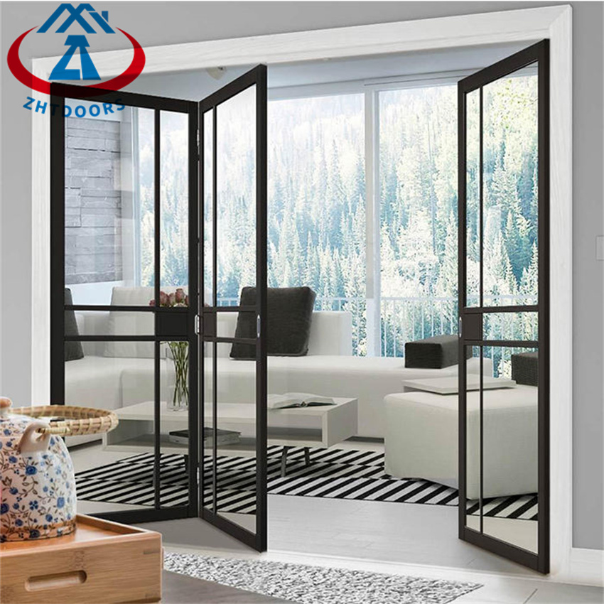 Heat Insulated Interior French Metal Glass Folding Door