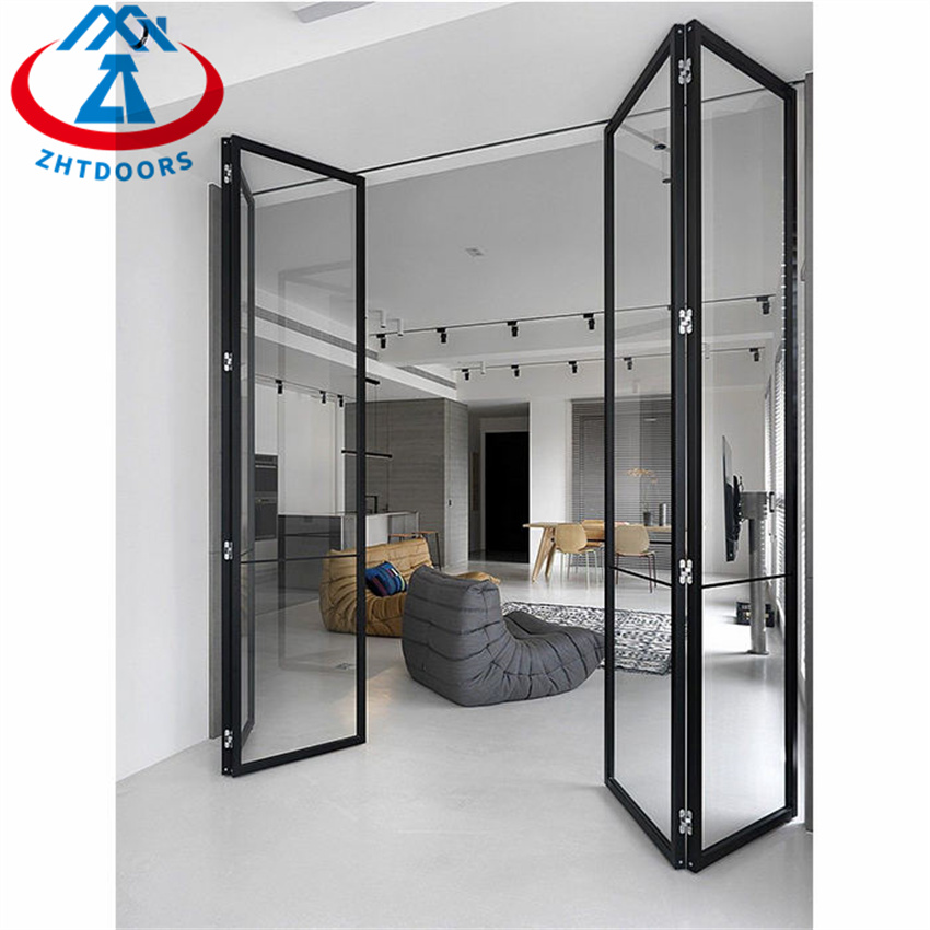 Heat Insulated Interior French Metal Glass Folding Door