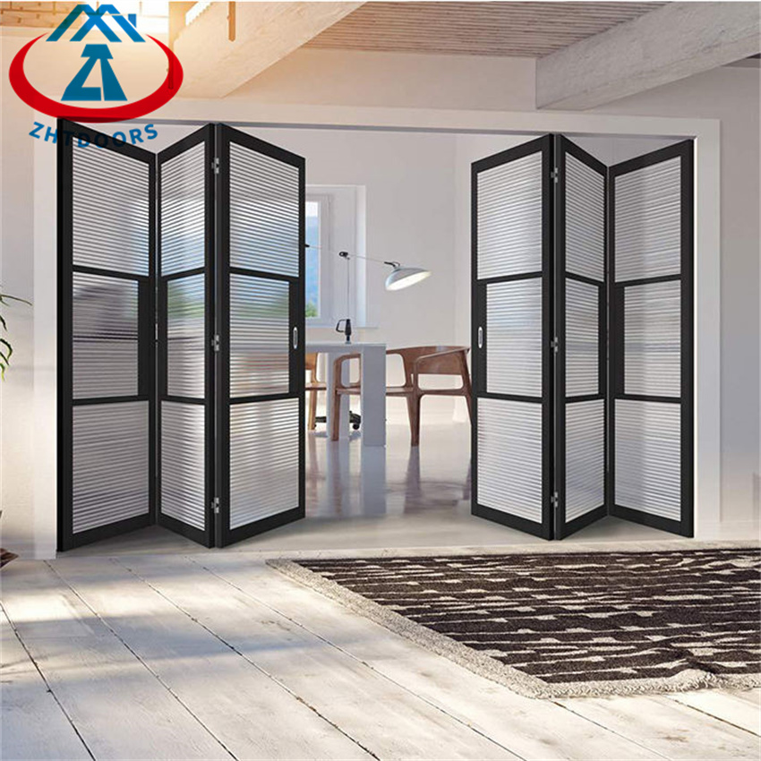 Heat Insulated Interior French Metal Glass Folding Door