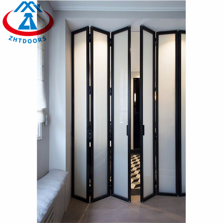 Heat Insulated Interior French Metal Glass Folding Door