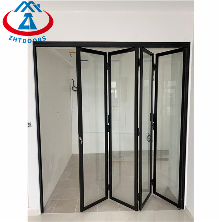 Heat Insulated Interior French Metal Glass Folding Door