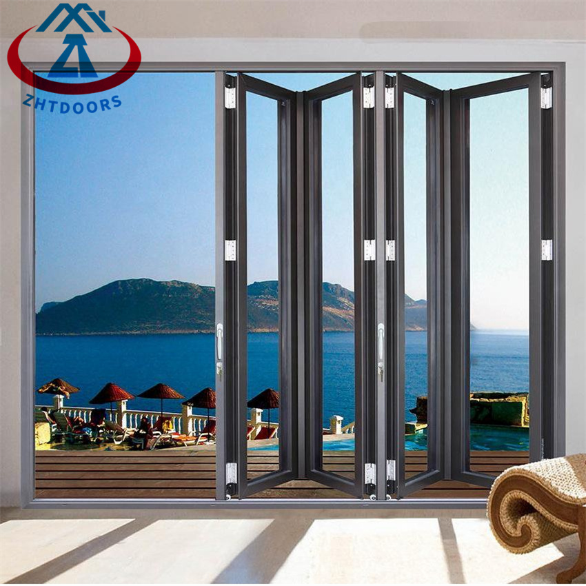 Heat Insulation Patio Aluminium Glazed Folding Doors
