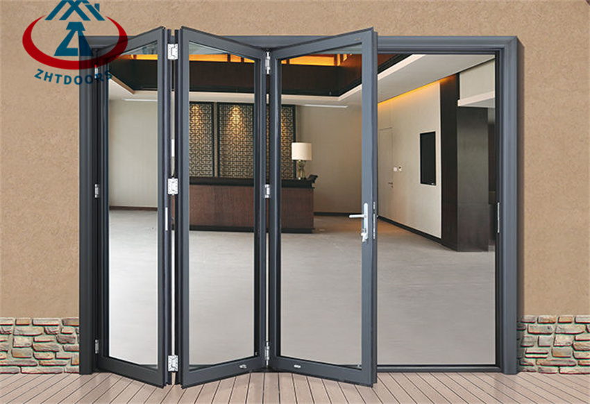 Heat Insulation Patio Aluminium Glazed Folding Doors
