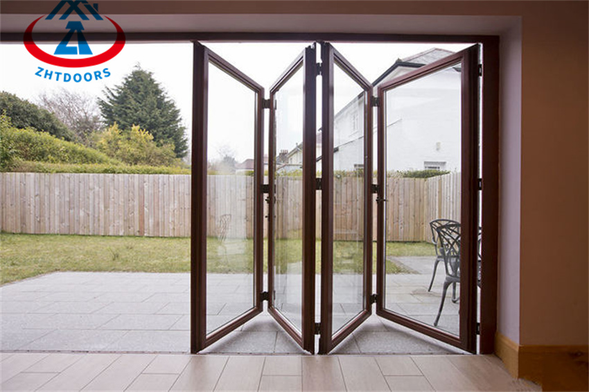 Heat Insulation Patio Aluminium Glazed Folding Doors
