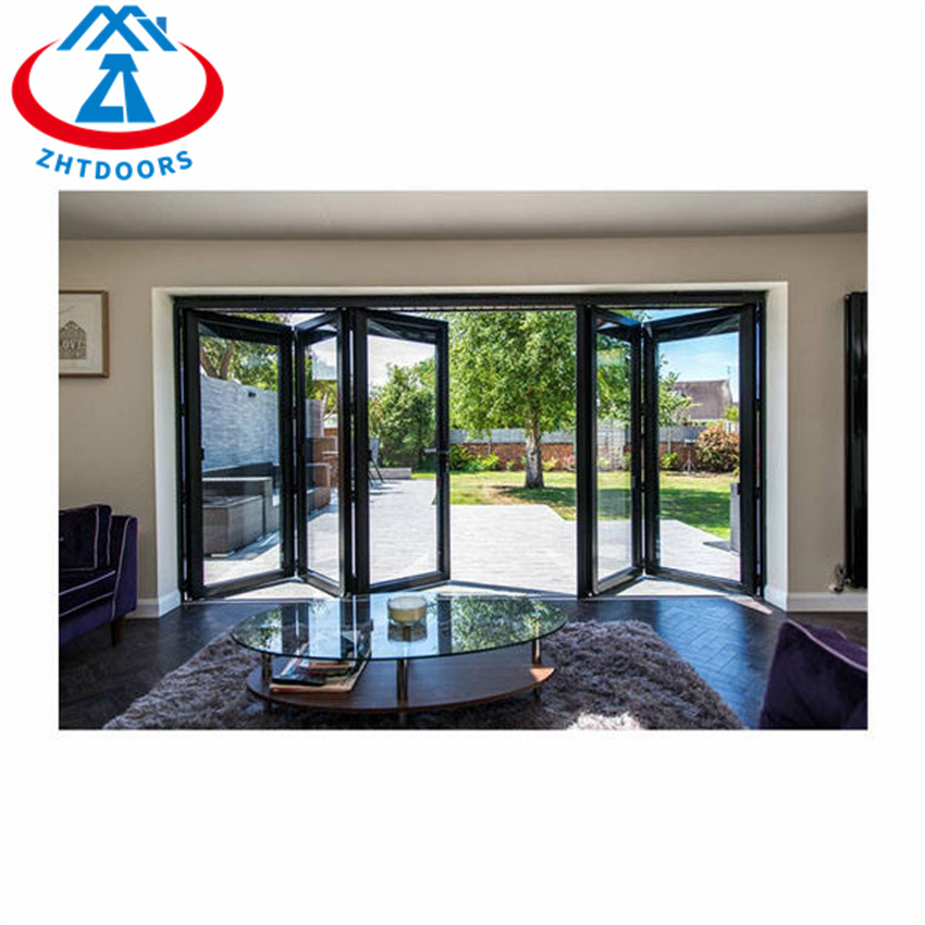 High Quality Aluminum Frame Full View Double Temper Aluminium Folding Door
