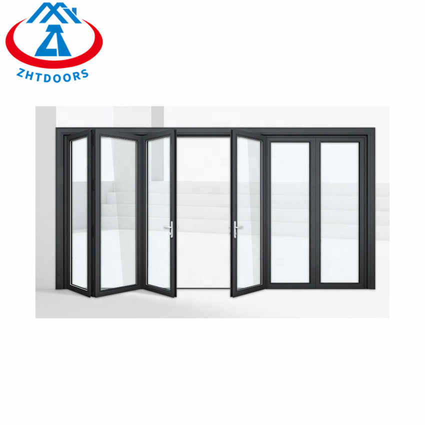 High Quality Aluminum Frame Full View Double Temper Aluminium Folding Door