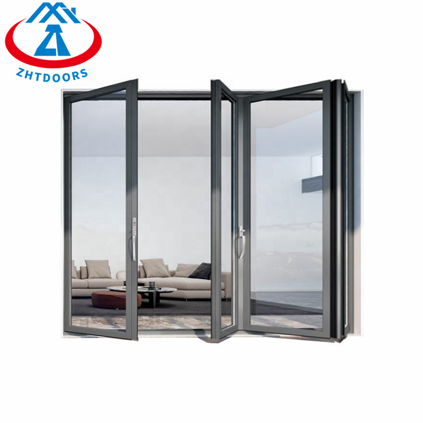 Hot Sale Bifold Frame Slide Glass Door Double Aluminium Folding Door