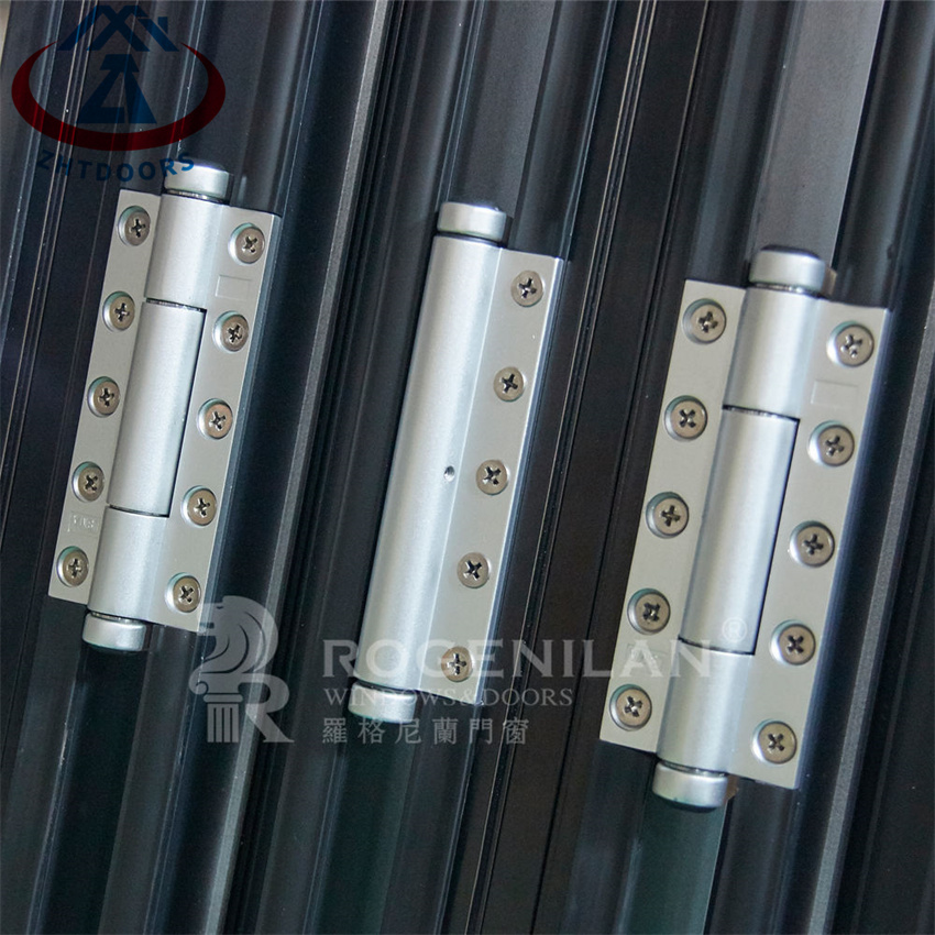 Interior Soundproof Patio Doors Double Glass Balcony Aluminium Folding Door