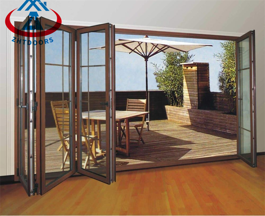 New Design Exterior Veranda Aluminum Alloy Glass Folding Door