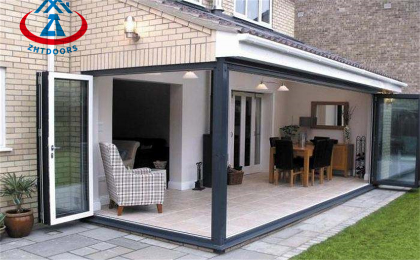 New Design Exterior Veranda Aluminum Alloy Glass Folding Door