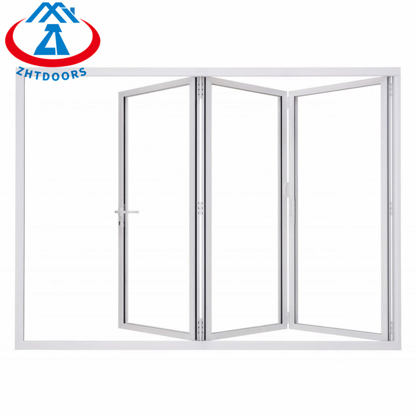 Outdoor White Glass Aluminium Bi Folding Doors Inter