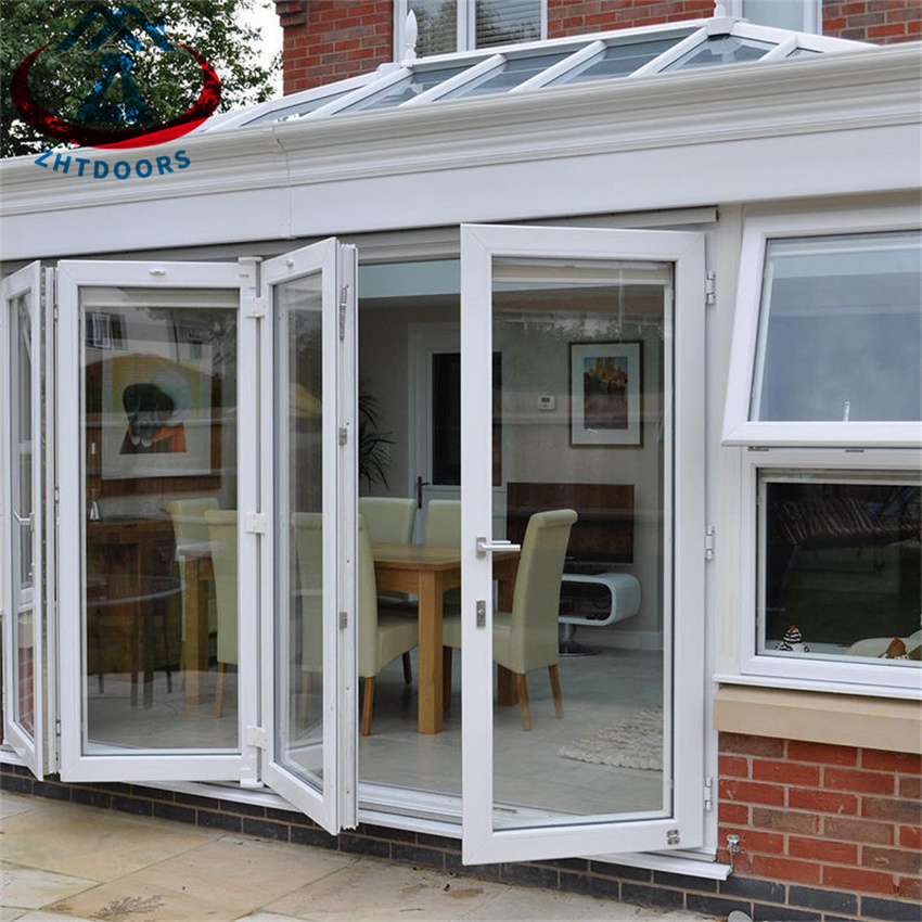 Realgres Modern Bifold Glass Sliding Folding Tempered Aluminium Folding Door