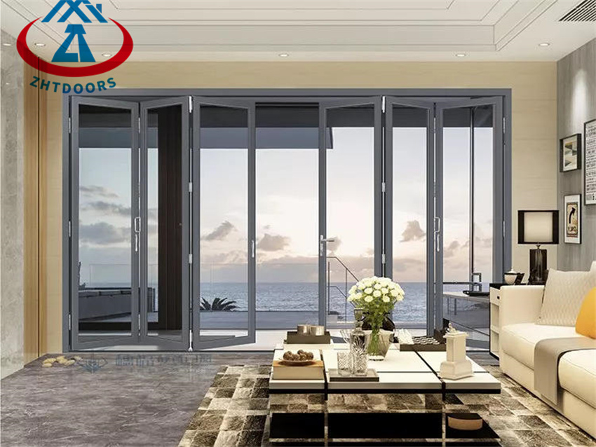 Safe Glass Aluminum Folding Bifold Bi Folding Door