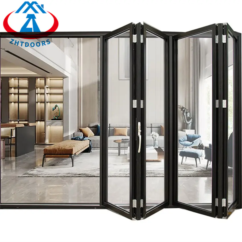Waterproof Sliding Aluminium Doors Patio Exterior Bi  Folding Door