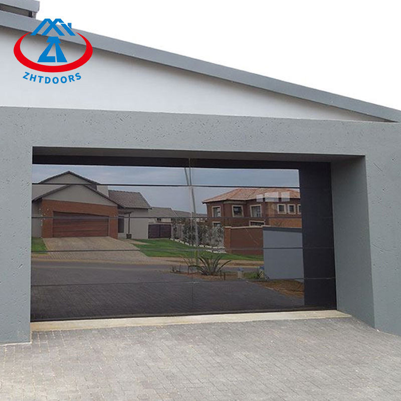 Frameless glass garage doors