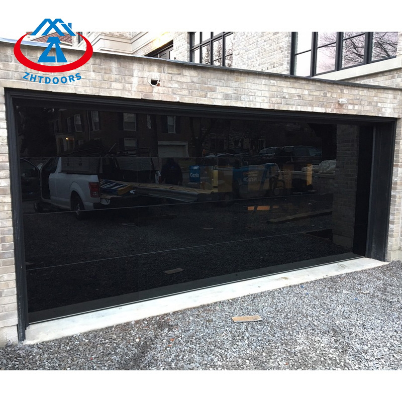 Frameless glass garage doors