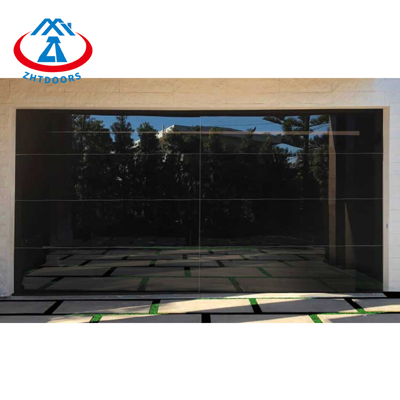 Frameless glass garage doors