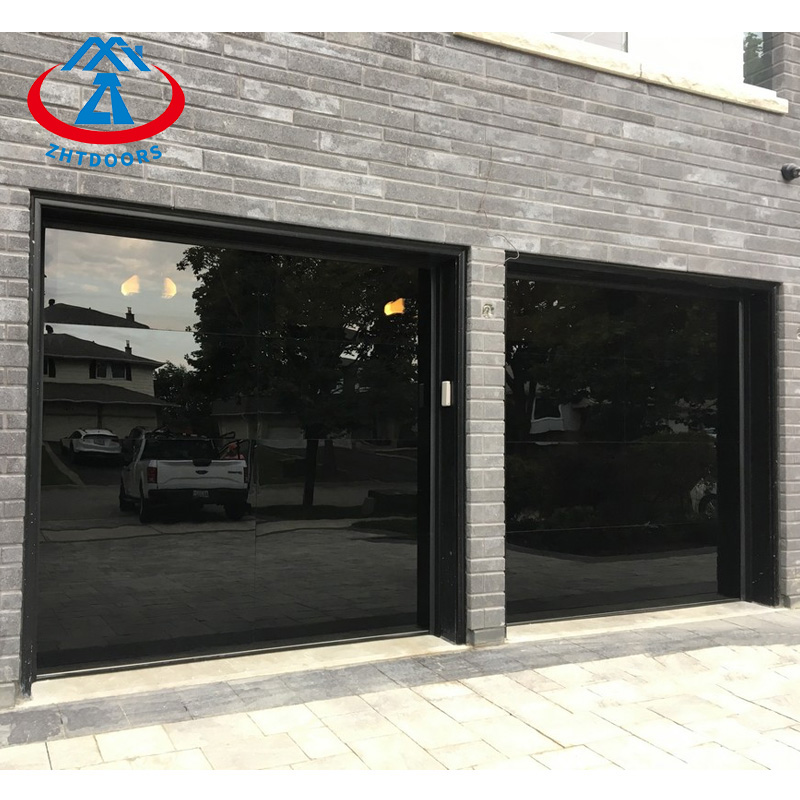 Frameless glass garage doors