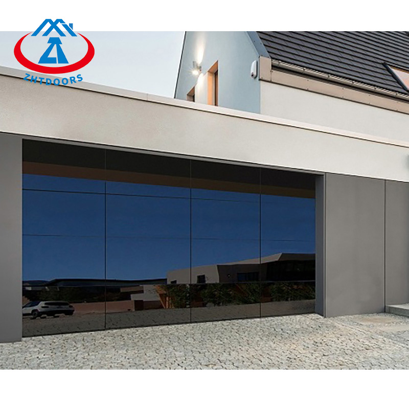 Frameless glass garage doors
