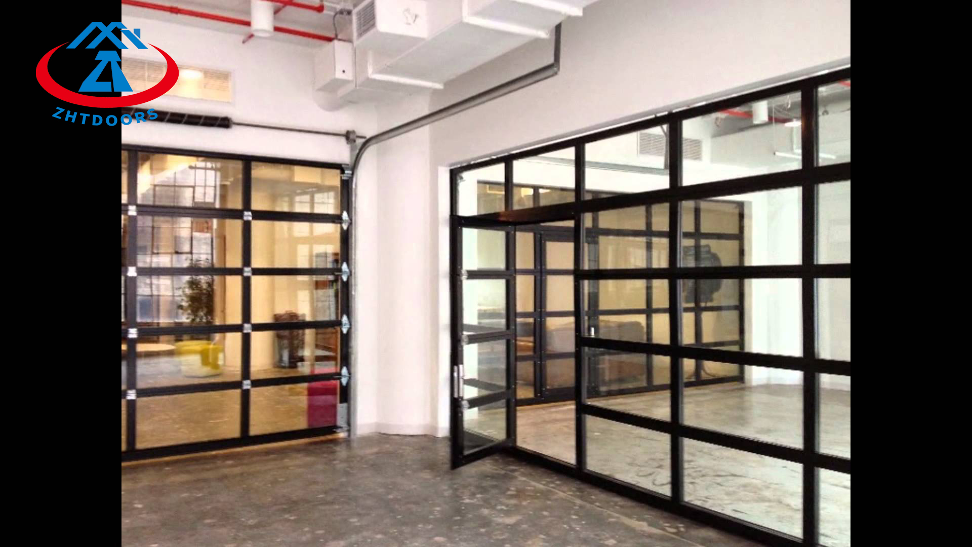 Glass double garage doors