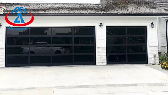 Glass double garage doors
