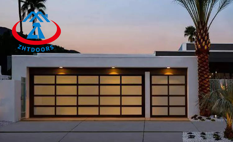 Glass double garage doors