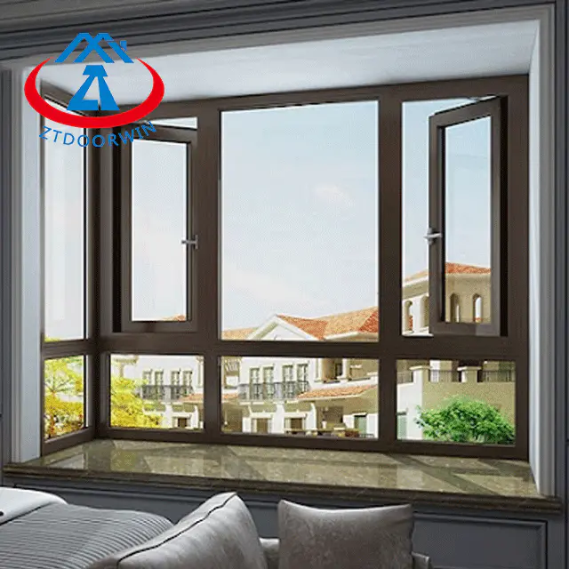 Aluminum French Casement Window For Home Courtyard