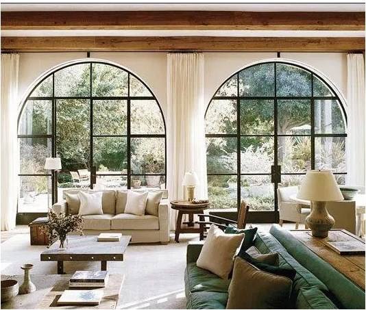 High End French Glass Door Arched Door