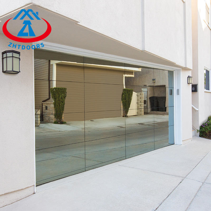 Full view frameless garage door