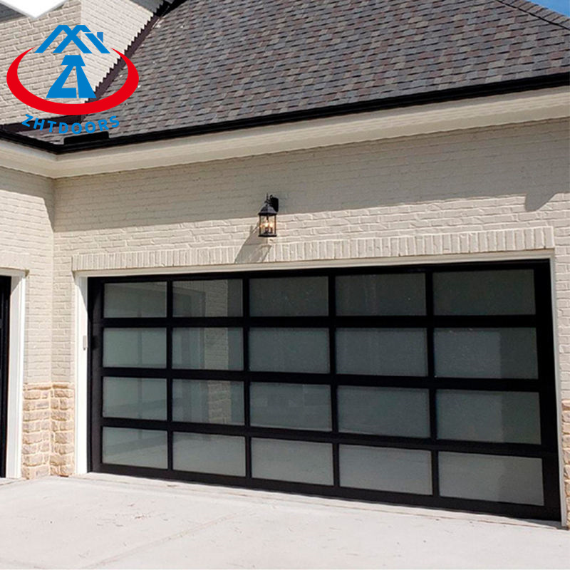 Modern Black Glass Garage Door