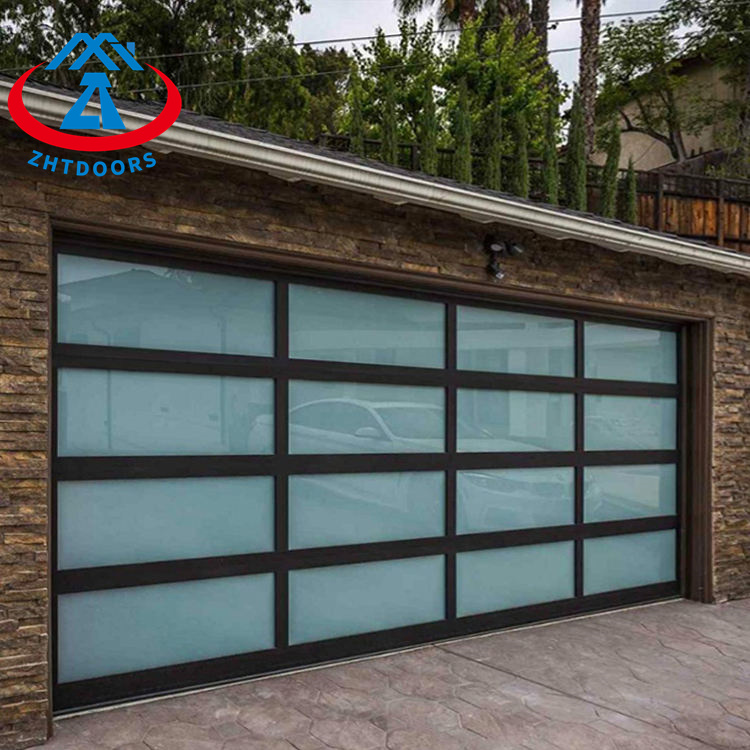 product-Modern black glass garage door-Zhongtai-img