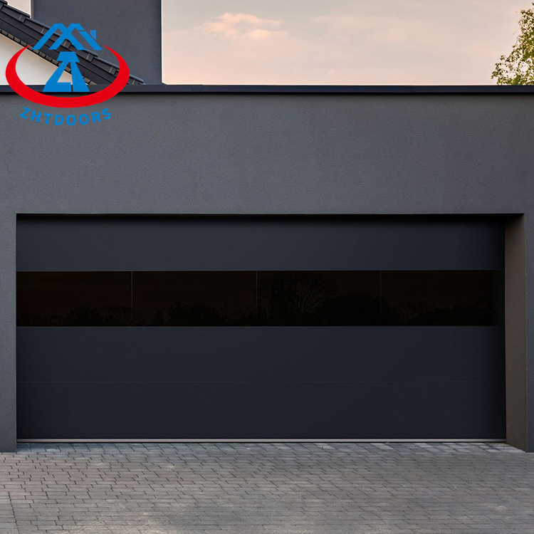 Simple and frameless aluminum glass garage door