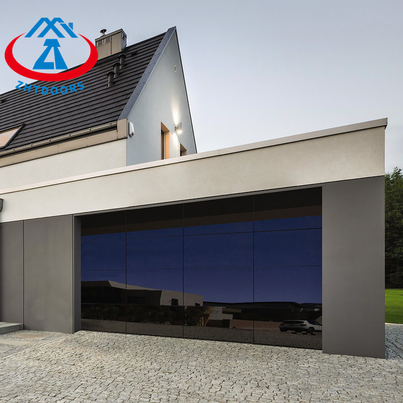 Simple and frameless aluminum glass garage door