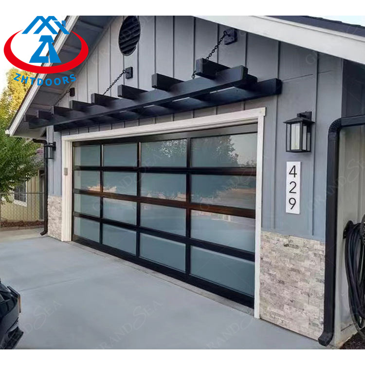 Modern Tempered Glass Garage Door