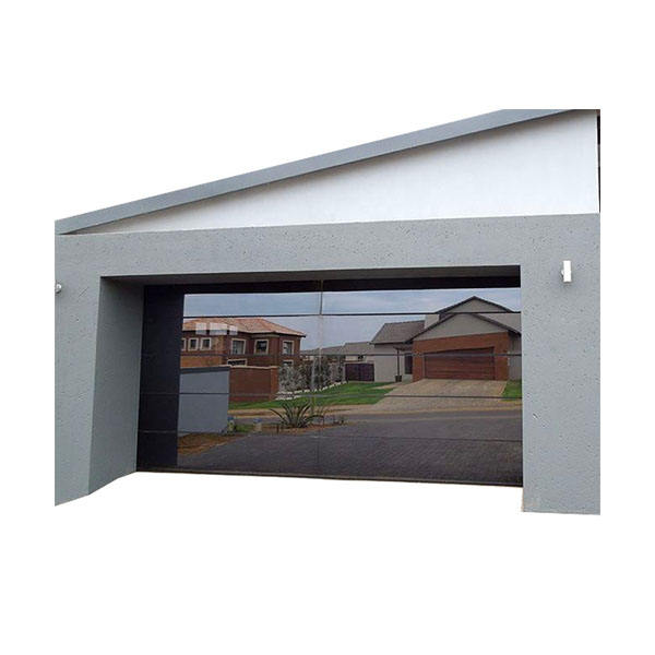 Black glass panel garage door 16x7
