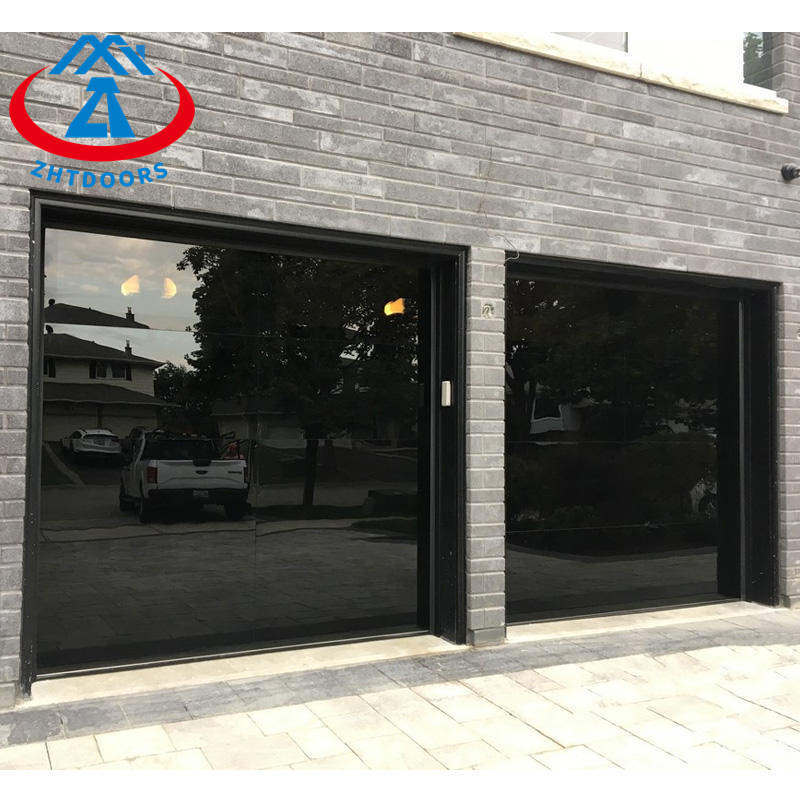 product-Black glass panel garage door 16x7-Zhongtai-img