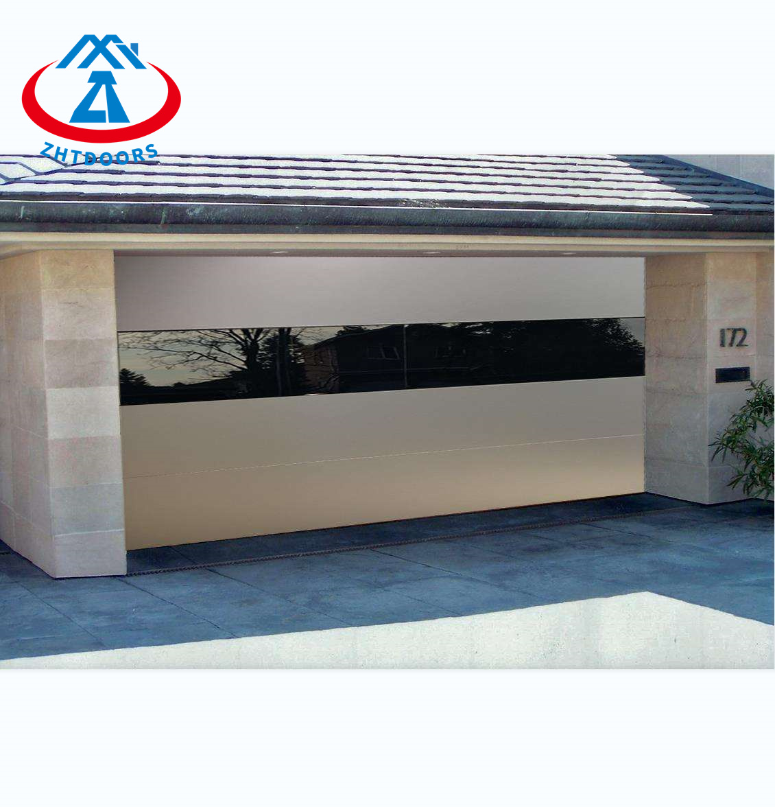 Luxurury Smart Electric Garage Door WIth Glass