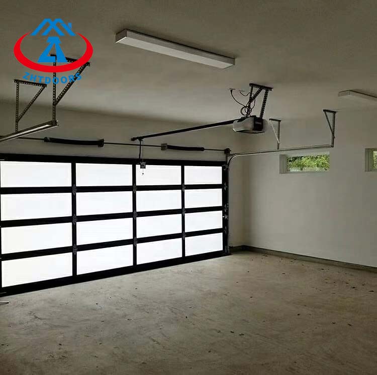 product-Pure White Frosted Glass Chinese Garage Door-Zhongtai-img