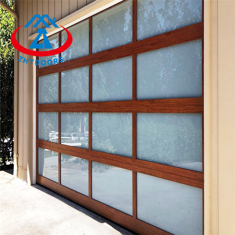 product-Mold Resistant Glass Wood Batten Garage Door-Zhongtai-img