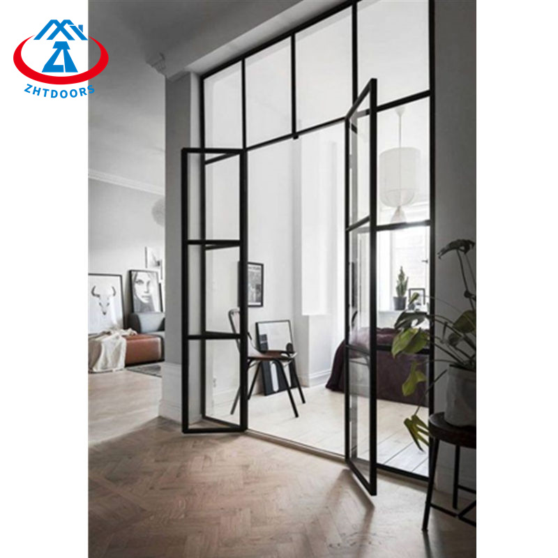 Narrow Frame Hollow Glass Door With Good Light Transmission
