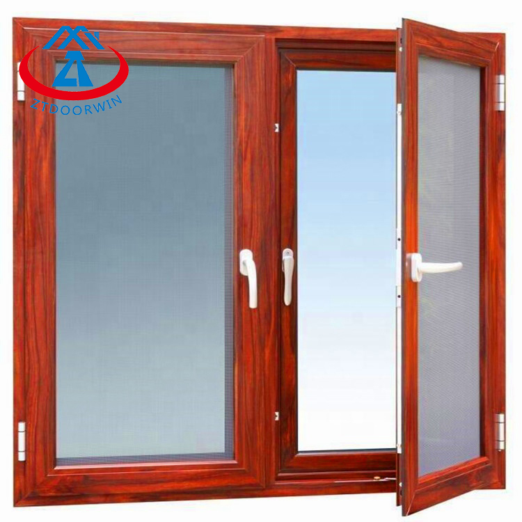 product-Zhongtai-Wood Grain Aluminum Frame Double Layer Swingt Windows-img