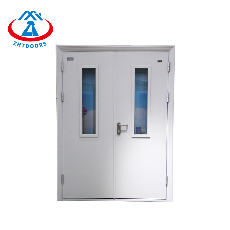 Emergency Eexit UL Standard Double Leaf Fireproof Door With Field Of View Window