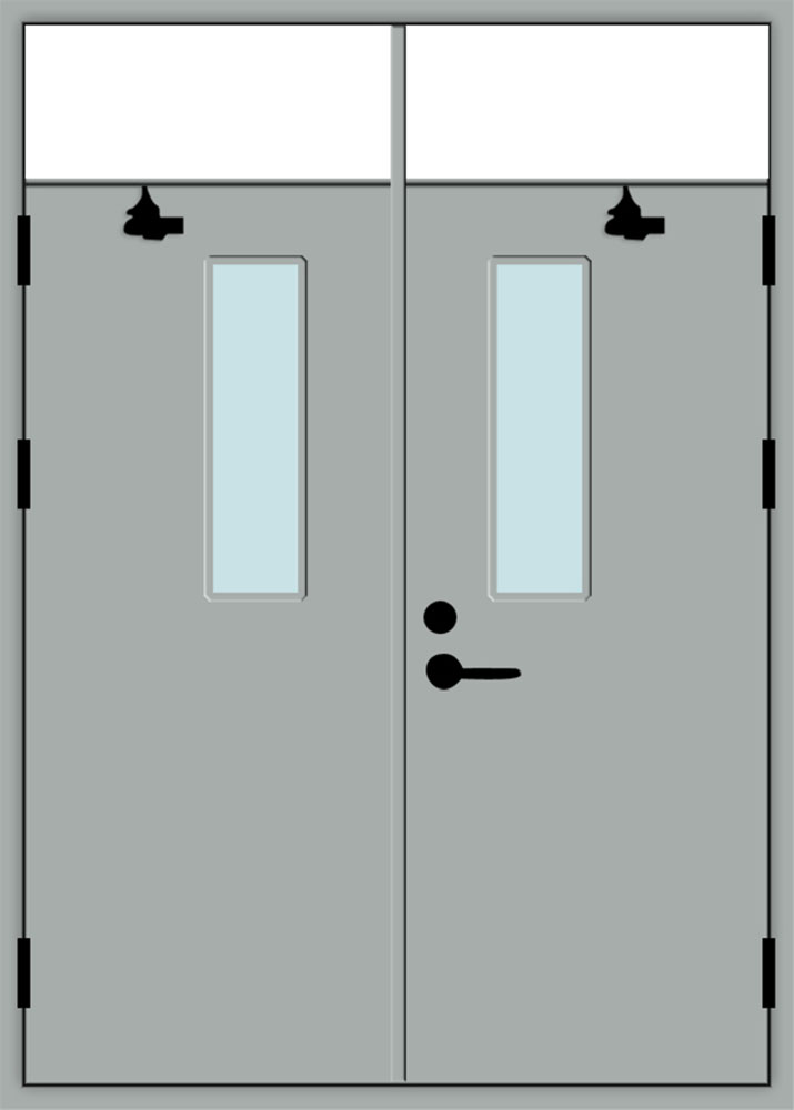 BS Standard Modern Fire Emergency Door With Visual Window And Bright Window